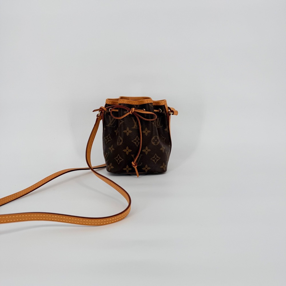 Louis Vuitton Nano Noe Bucket Bag Brown Monogram Crossbody Luxury